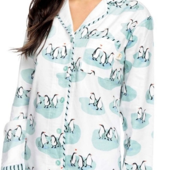 Munki Munki Flannel Pajama Set With Penguin Print - Picture 2 of 2